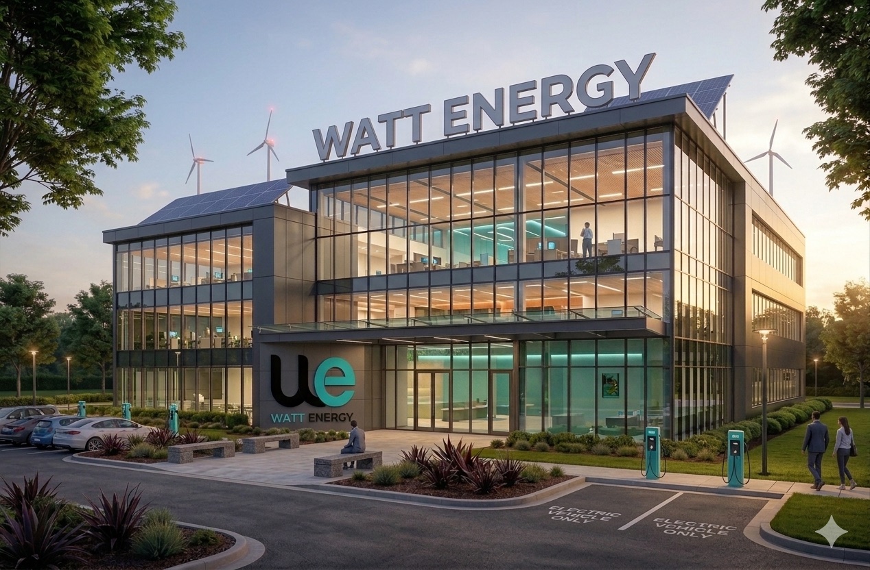 Le siège Watt Energy au lever du jour